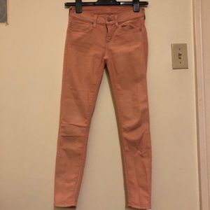 7 for all man kind skinny crop in peach